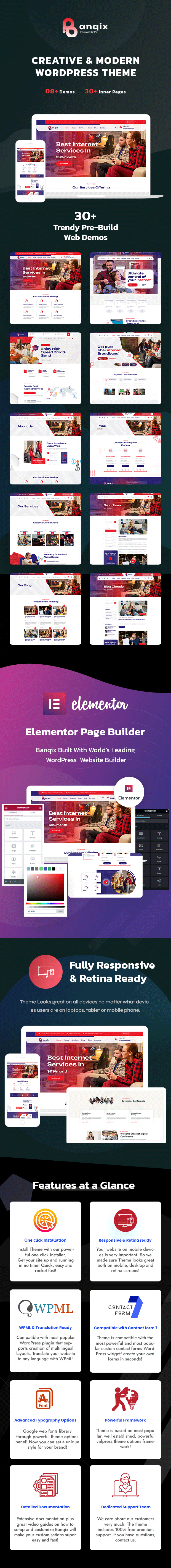 Banqix - Internet and TV Provider WordPress Theme
