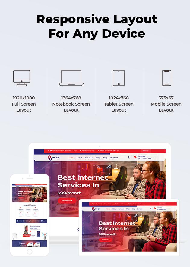 Banqix - Internet and TV Provider WordPress Theme