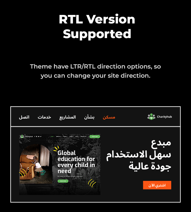 RTL Languages Option Available